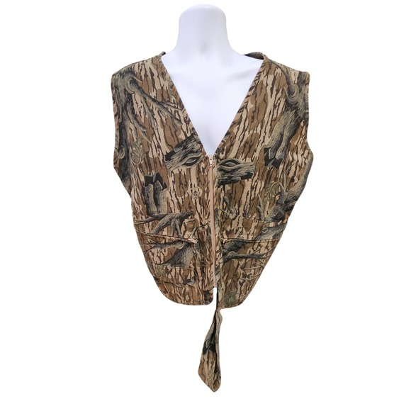 Mossy Oak Size XL Camo Hunting Vest Full Zip Tree Camouflage‎ Men's Outdoor